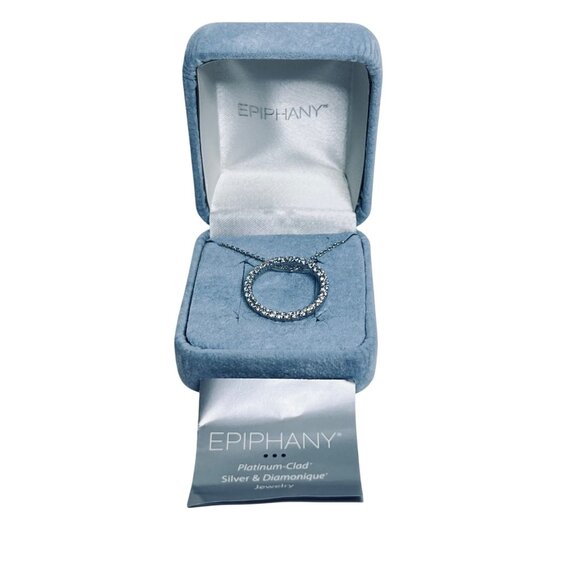 Epiphany Jacmel Sterling Silver & Diamonique Cubic Zirconia Circle Pendant (6021 - Picture 1 of 7
